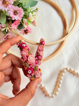 Meher Hand Embroidered Floral Tic-Tac Hair Clips