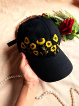 Sunflower Muse Hand Embroidered Cap