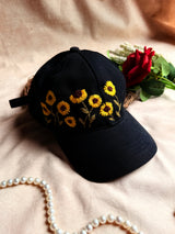 Sunflower Muse Hand Embroidered Cap