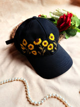 Sunflower Muse Hand Embroidered Cap