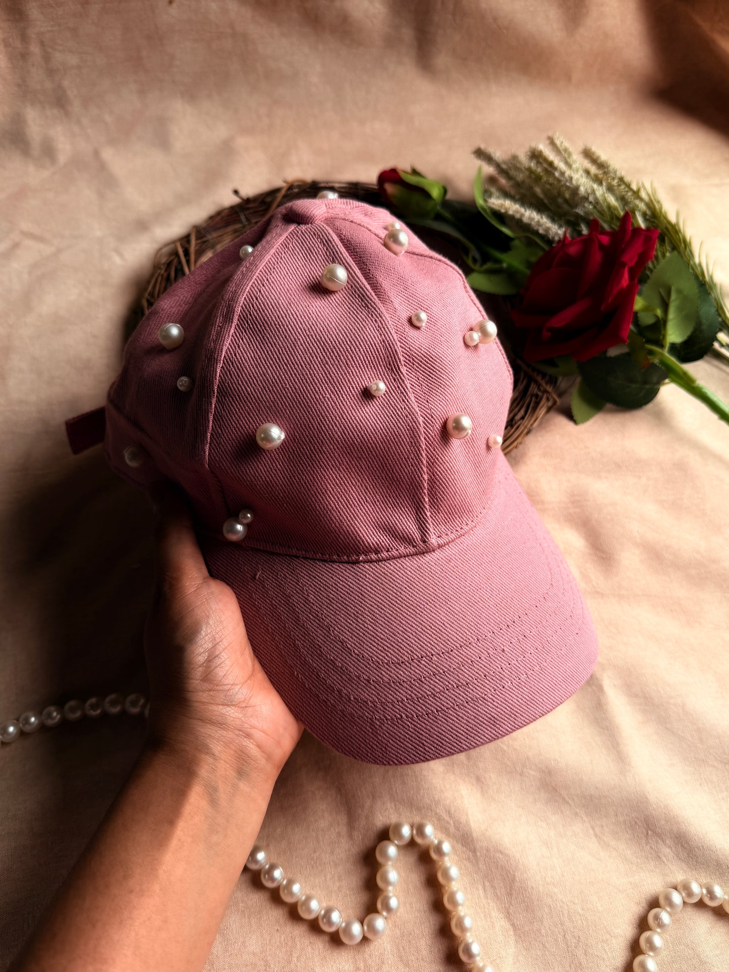 Pearl Mist Embellished Cap