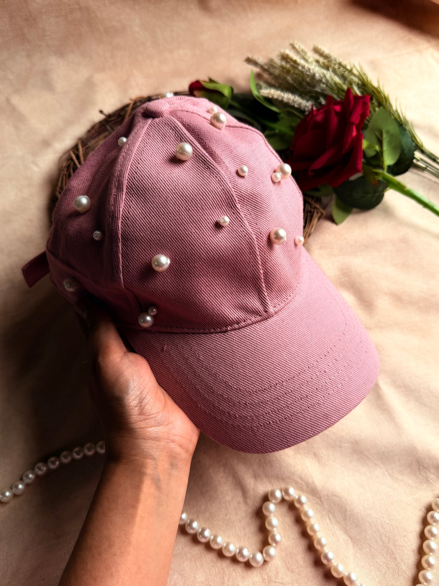 Pearl Mist Embellished Cap