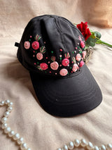 Rosette Garden Hand Embroidered Cap