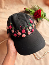 Rosette Garden Hand Embroidered Cap
