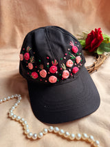 Rosette Garden Hand Embroidered Cap