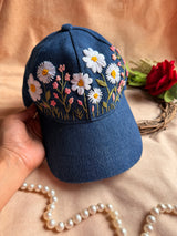Daisy Meadow Hand Embroidered Cap
