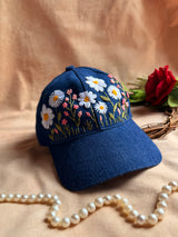 Daisy Meadow Hand Embroidered Cap