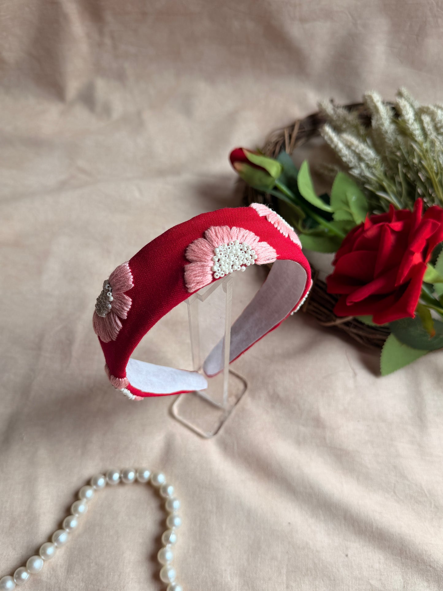 Laal Komal Hand Embroidered Headband