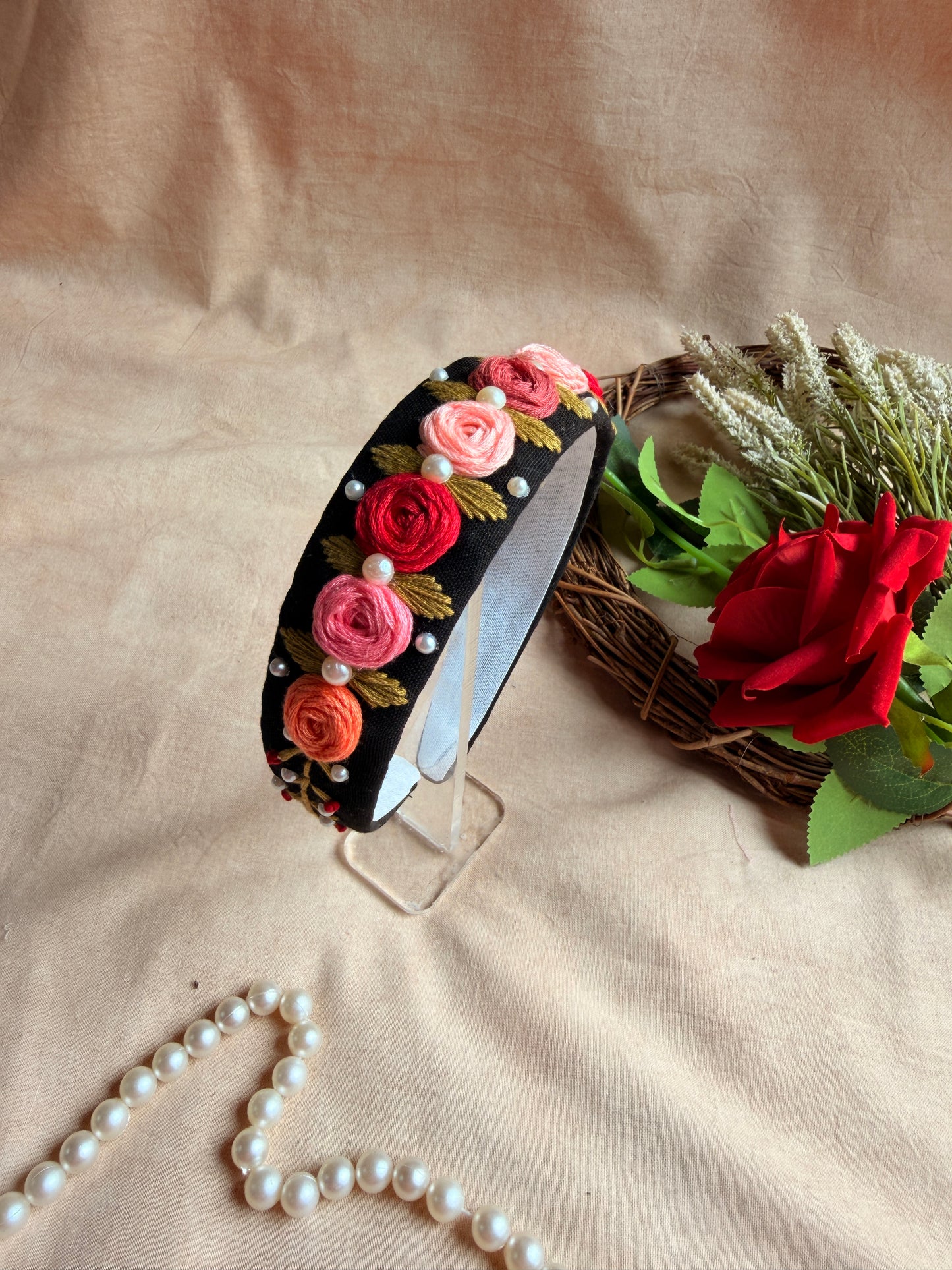 Rangrez Kaali Gul Hand Embroidered Headband