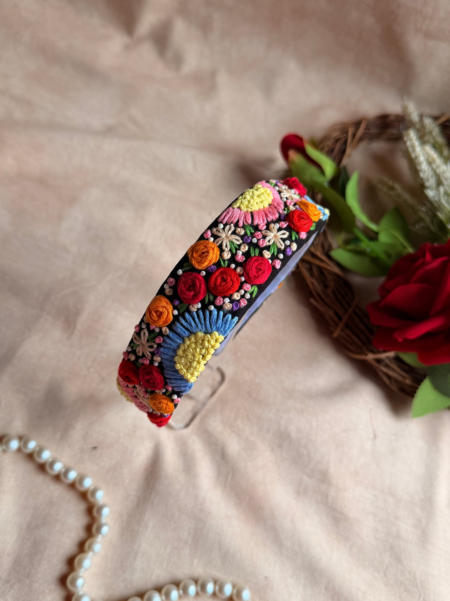 Rangoli Kaali Pushp Hand Embroidered Headband