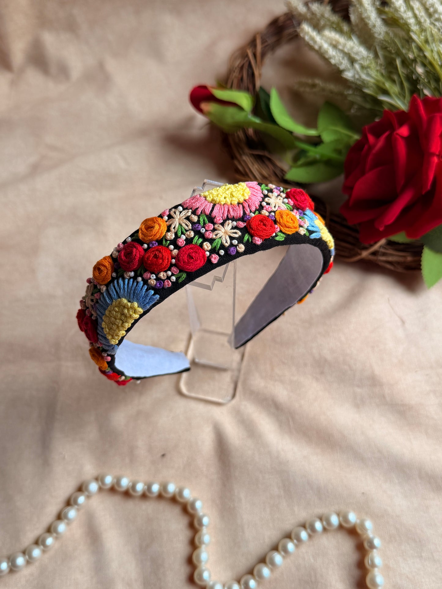 Rangoli Kaali Pushp Hand Embroidered Headband