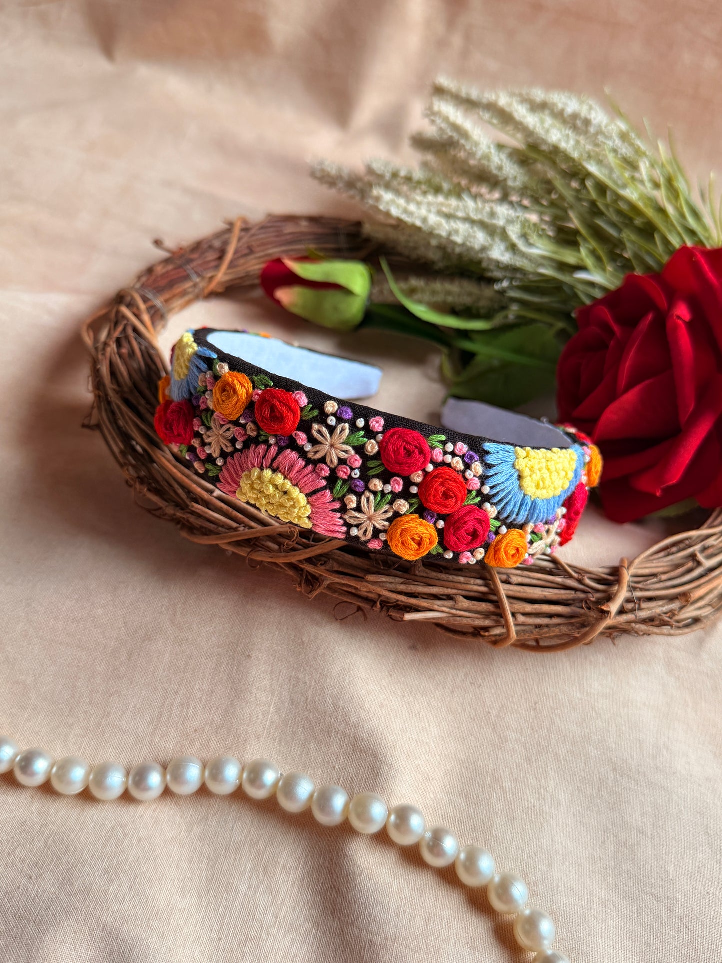 Rangoli Kaali Pushp Hand Embroidered Headband