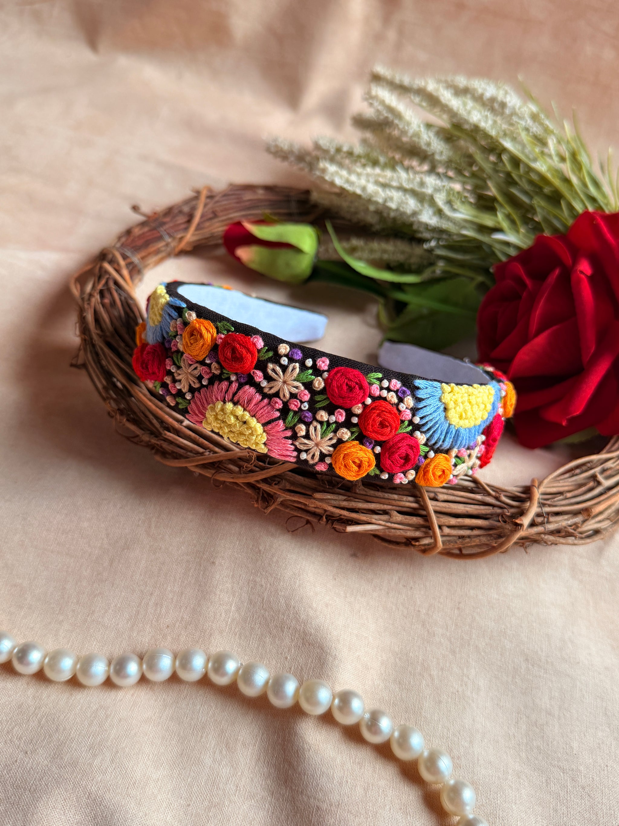 Rangoli Kaali Pushp Hand Embroidered Headband