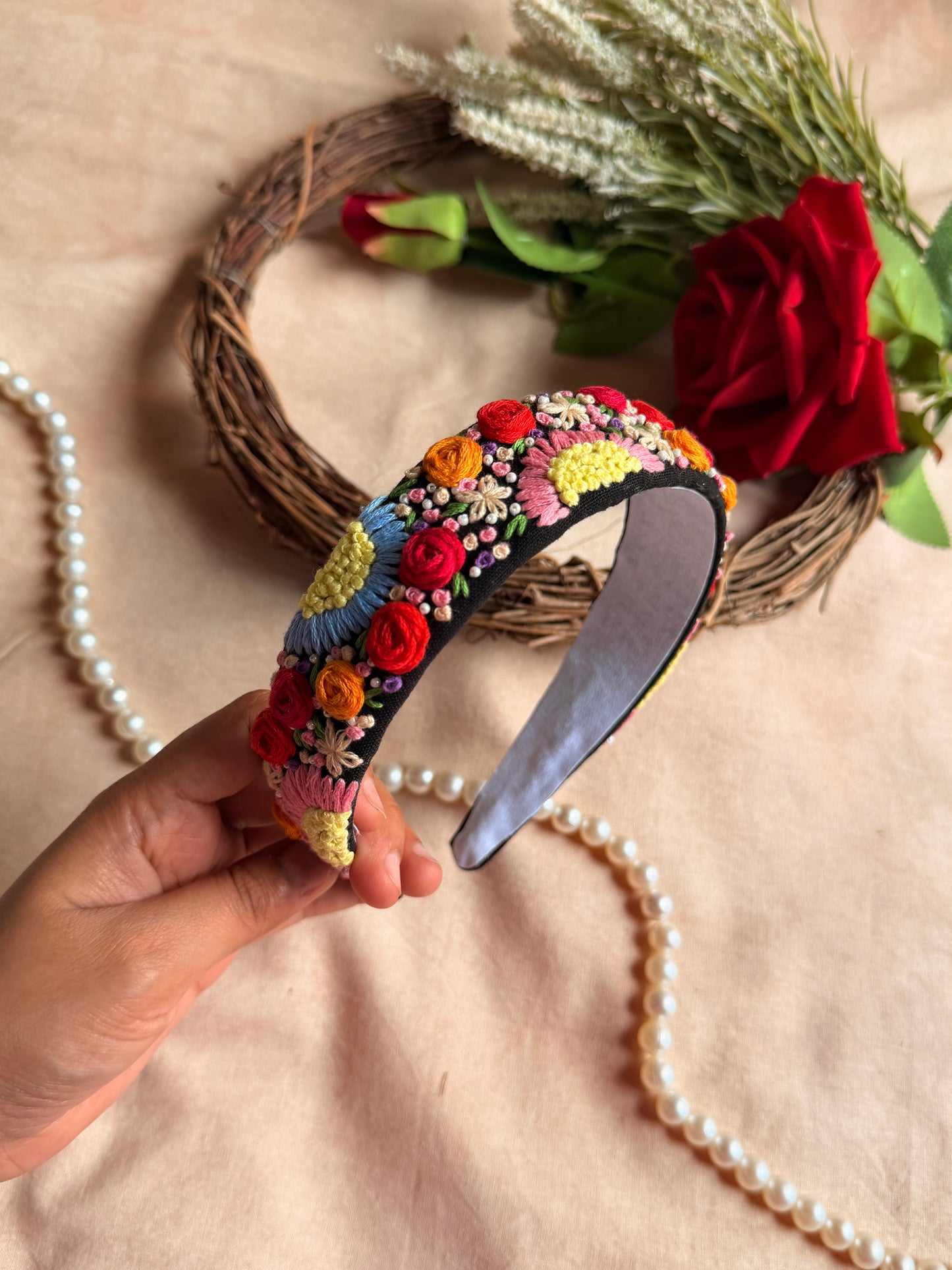 Rangoli Kaali Pushp Hand Embroidered Headband