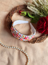 Phoolwari Safed Gul Hand Embroidered Headband
