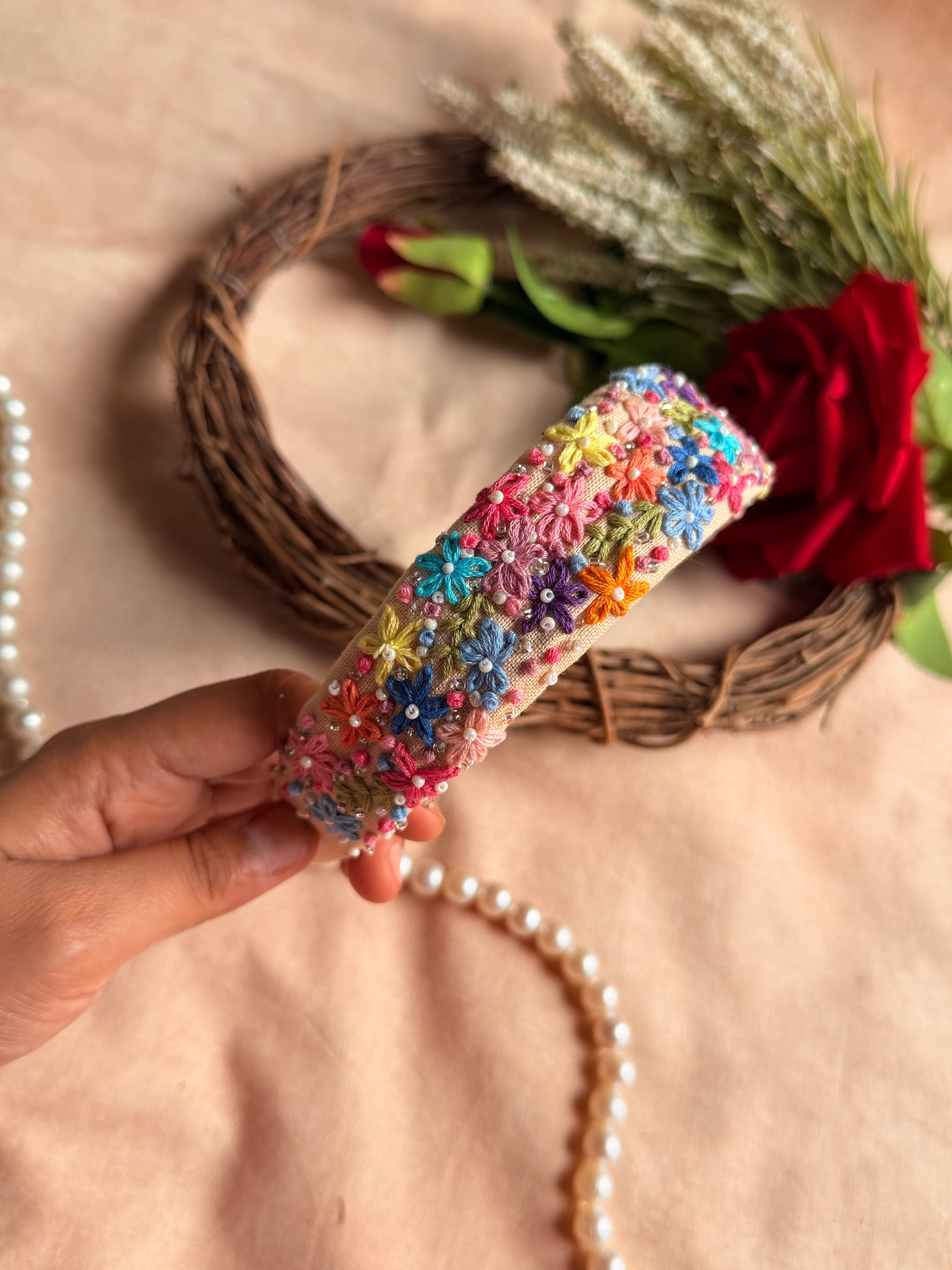 Phool Rangini Hand Embroidered Headband