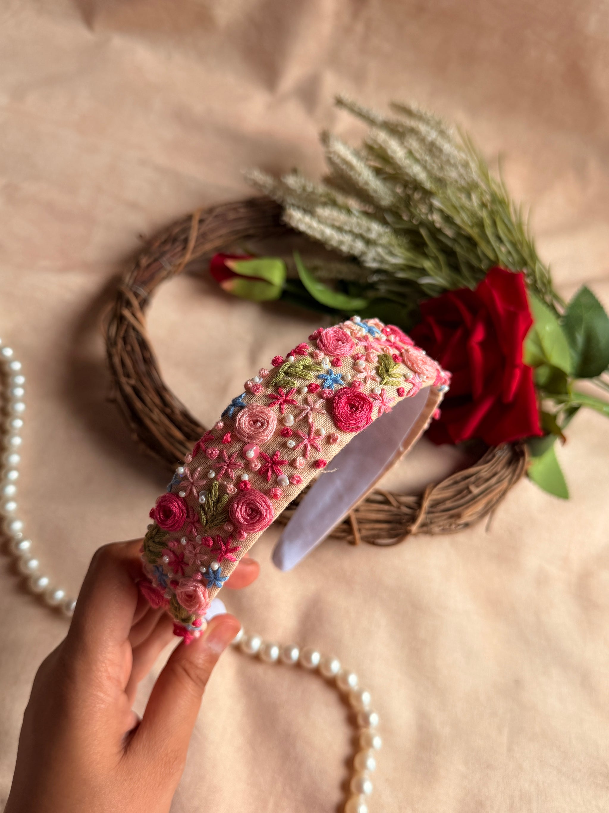 Gulabi Baag Hand Embroidered Headband