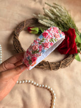 Neelkamal Safed Pushp Hand Embroidered Headband