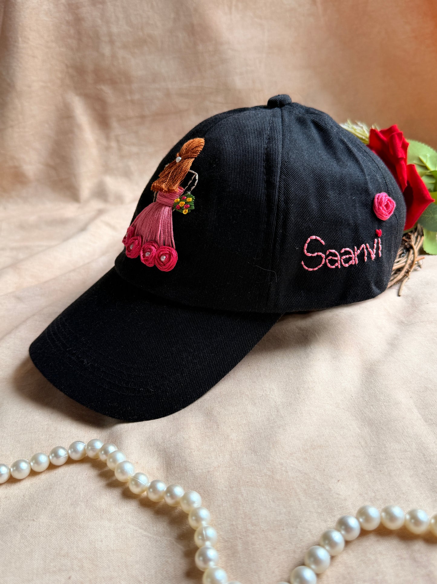 Personalised Princess Hand Embroidered Cap