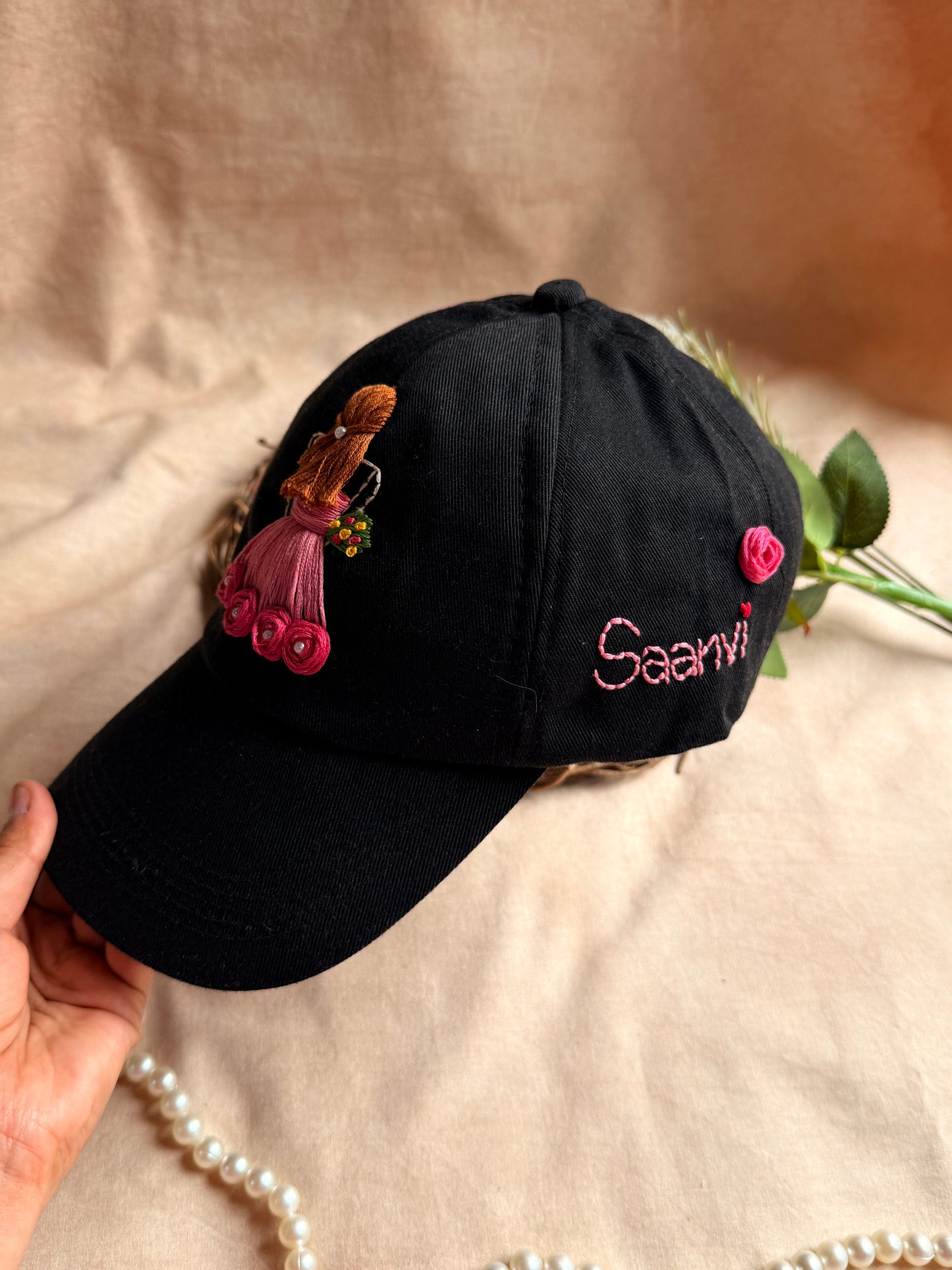 Personalised Princess Hand Embroidered Cap