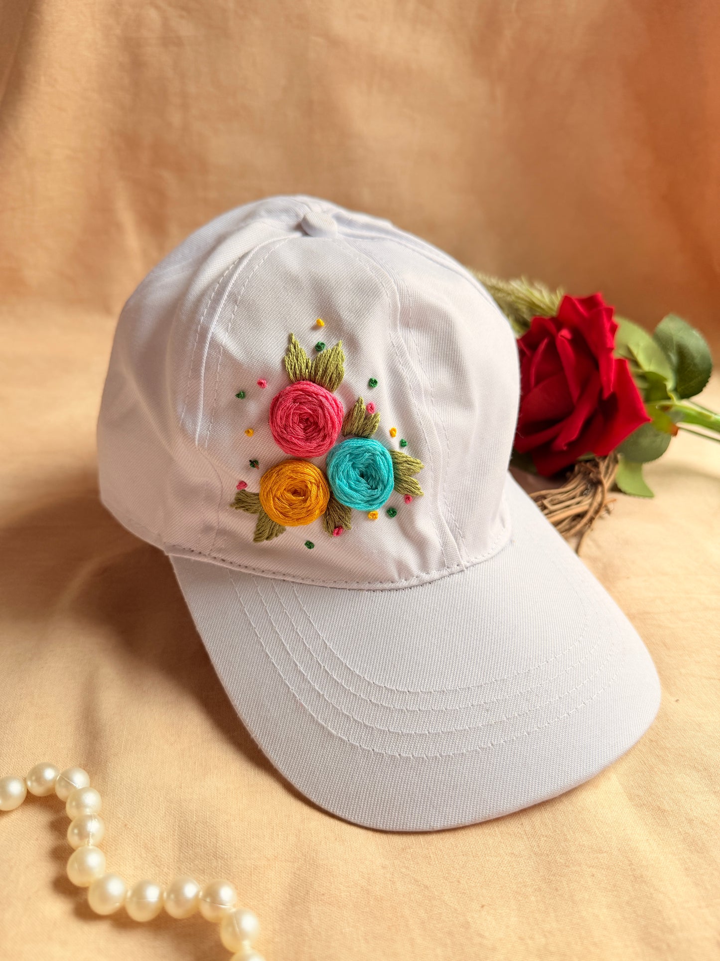Bloom Trio Hand Embroidered Cap