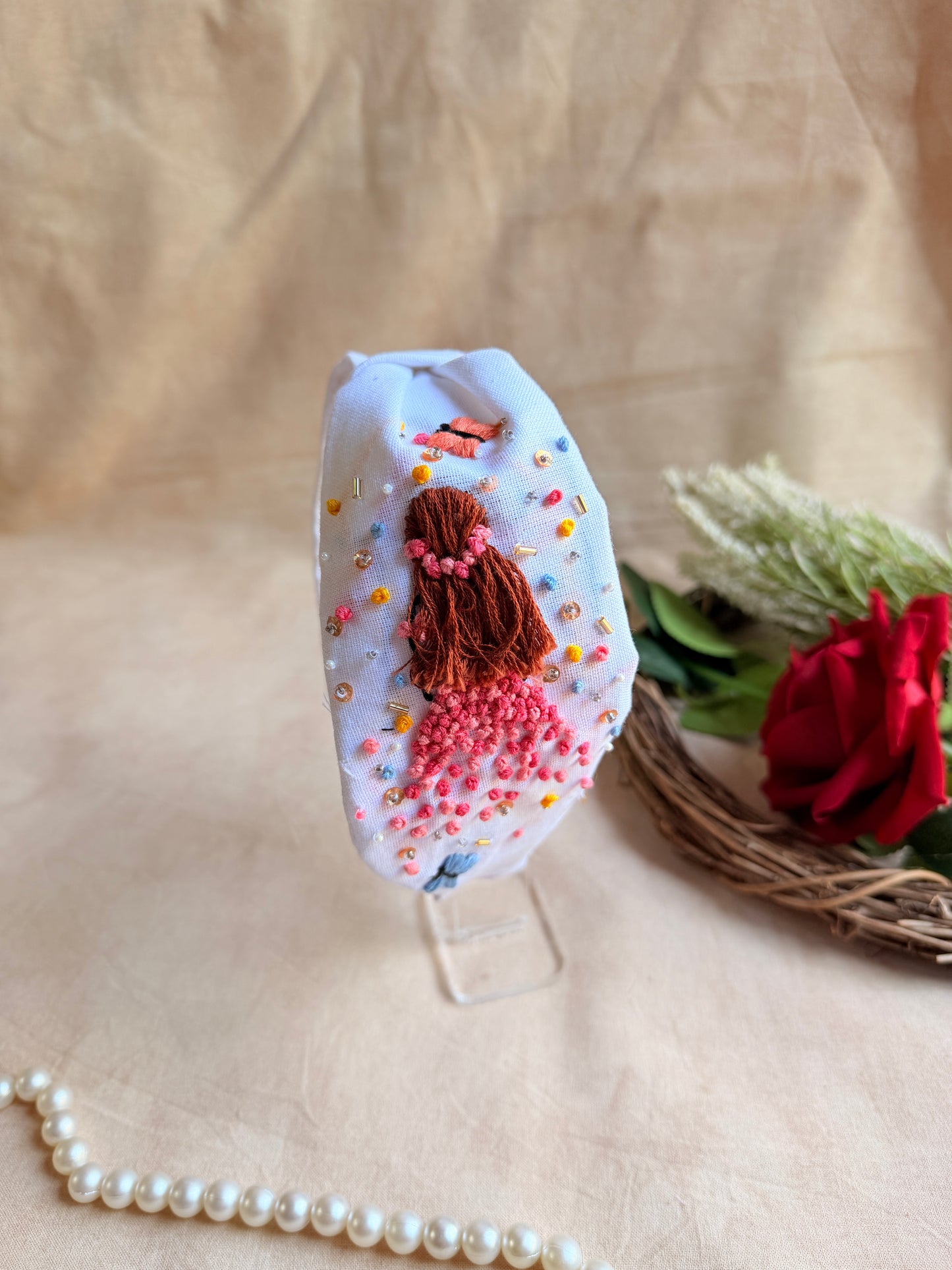 Rapunzel Personalised Hand Embroidered Headband