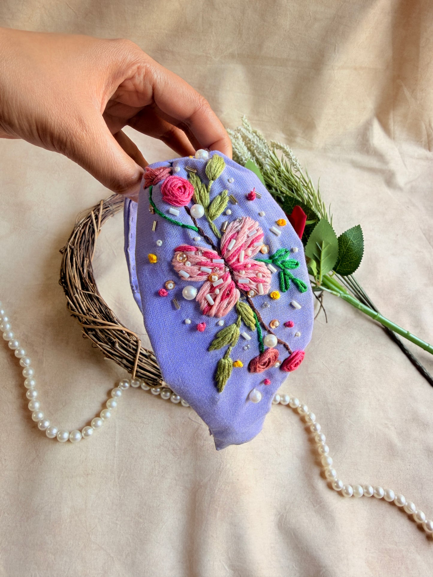 Elsa’s Hand Embroidered Headband