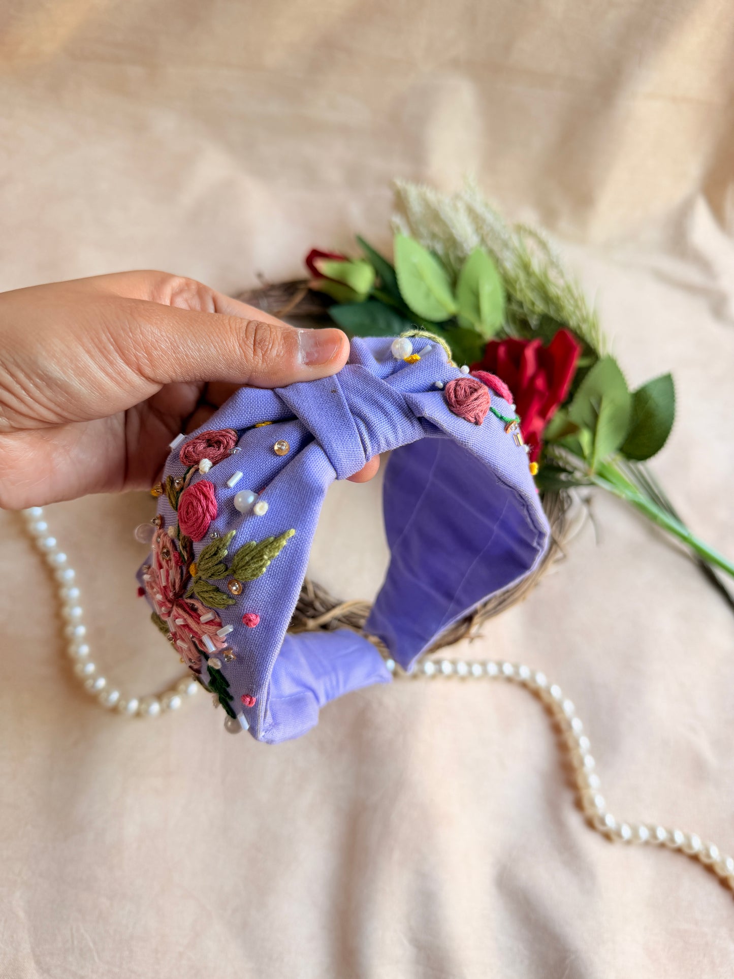 Elsa’s Hand Embroidered Headband