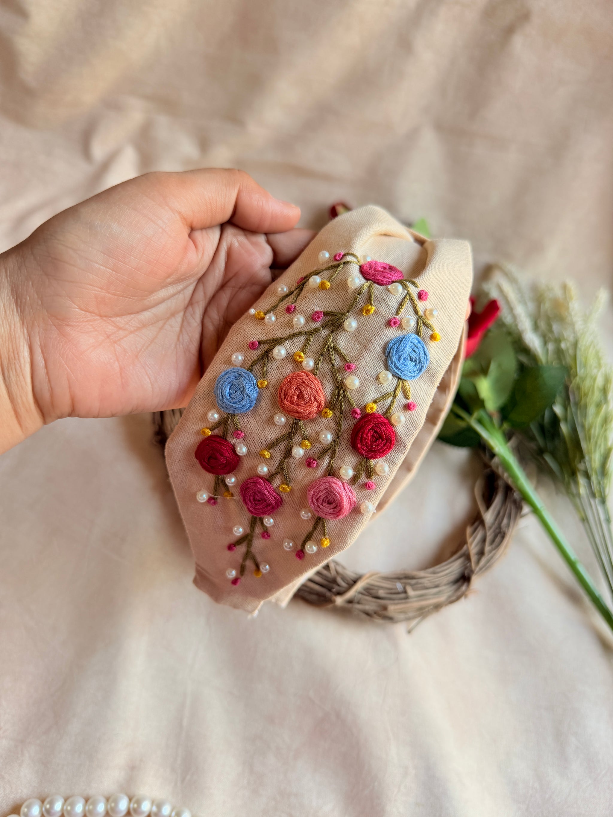 Dora Hand Embroidered Headband