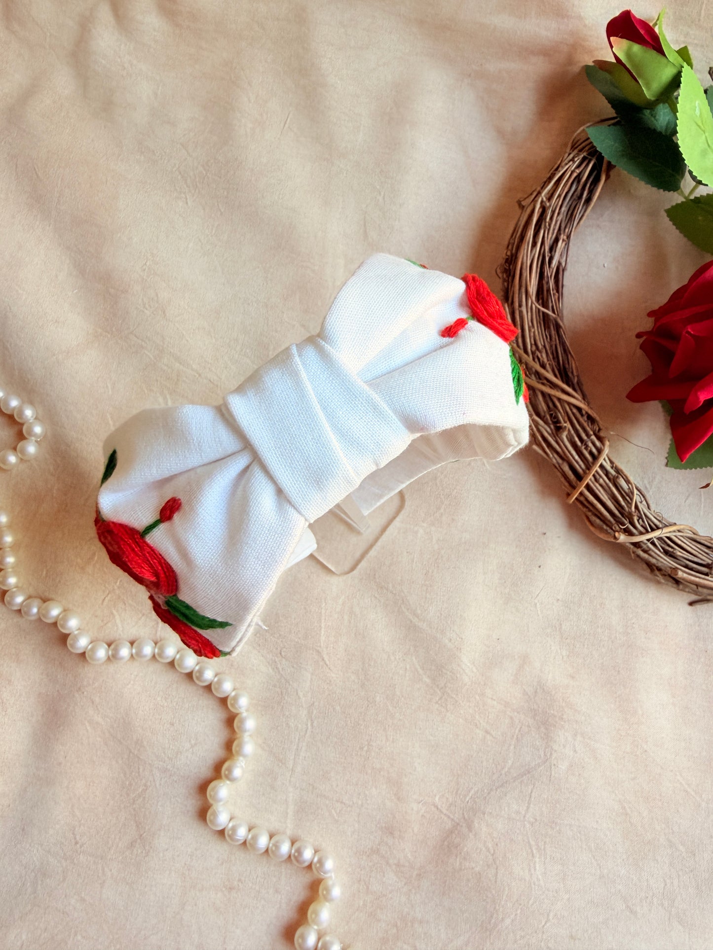 Rose Garden Hand Embroidered Headband