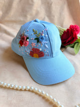 Sky Cinderella Hand Embroidered Floral Cap