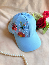 Sky Cinderella Hand Embroidered Floral Cap