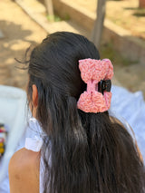 Rosey’s Hand Embroidered Clutcher Bow