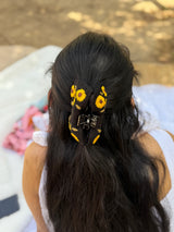 Sunflower Hand Embroidered Clutcher Bow