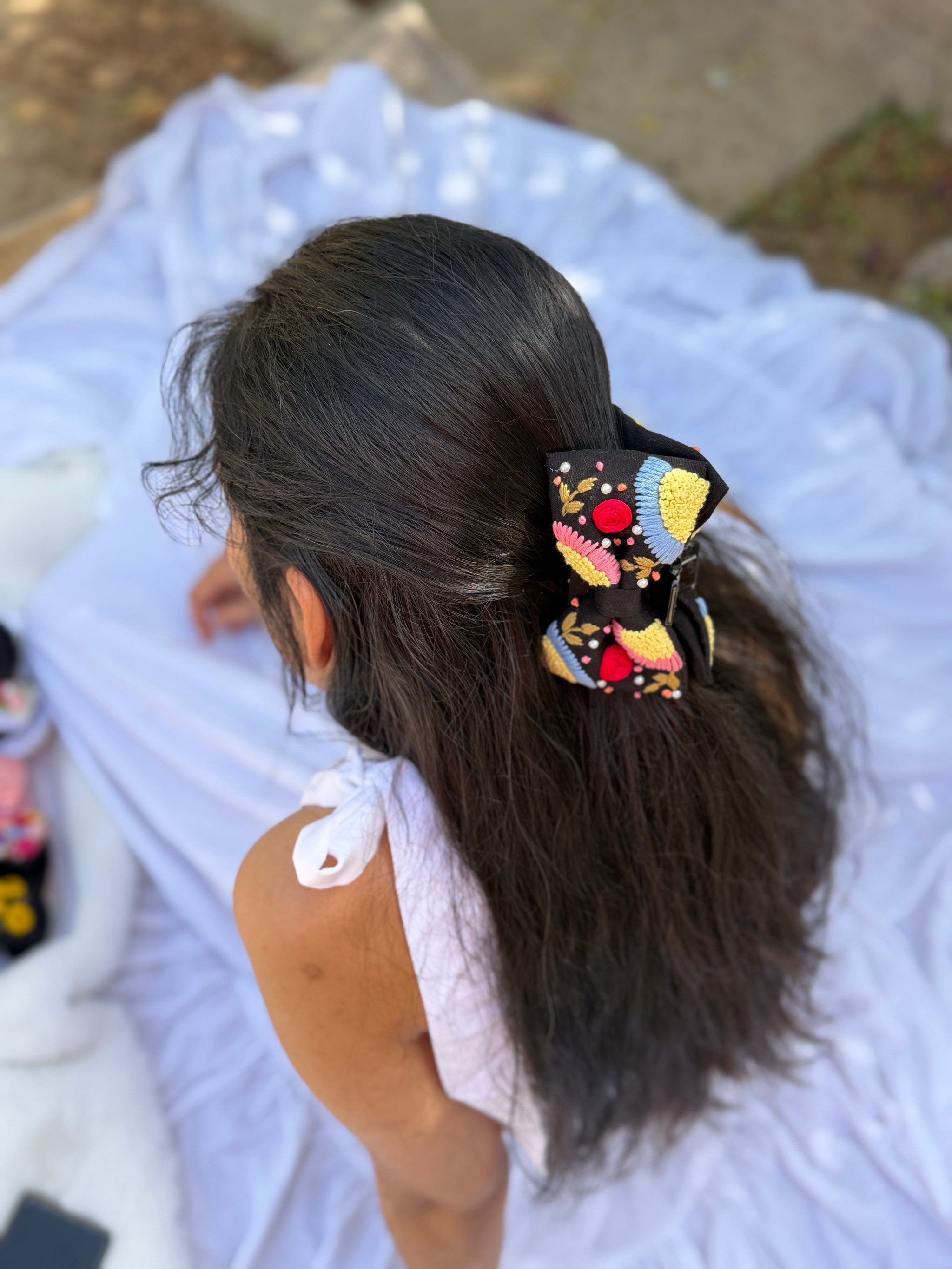 Chaya Hand Embroidered Clutcher Bow