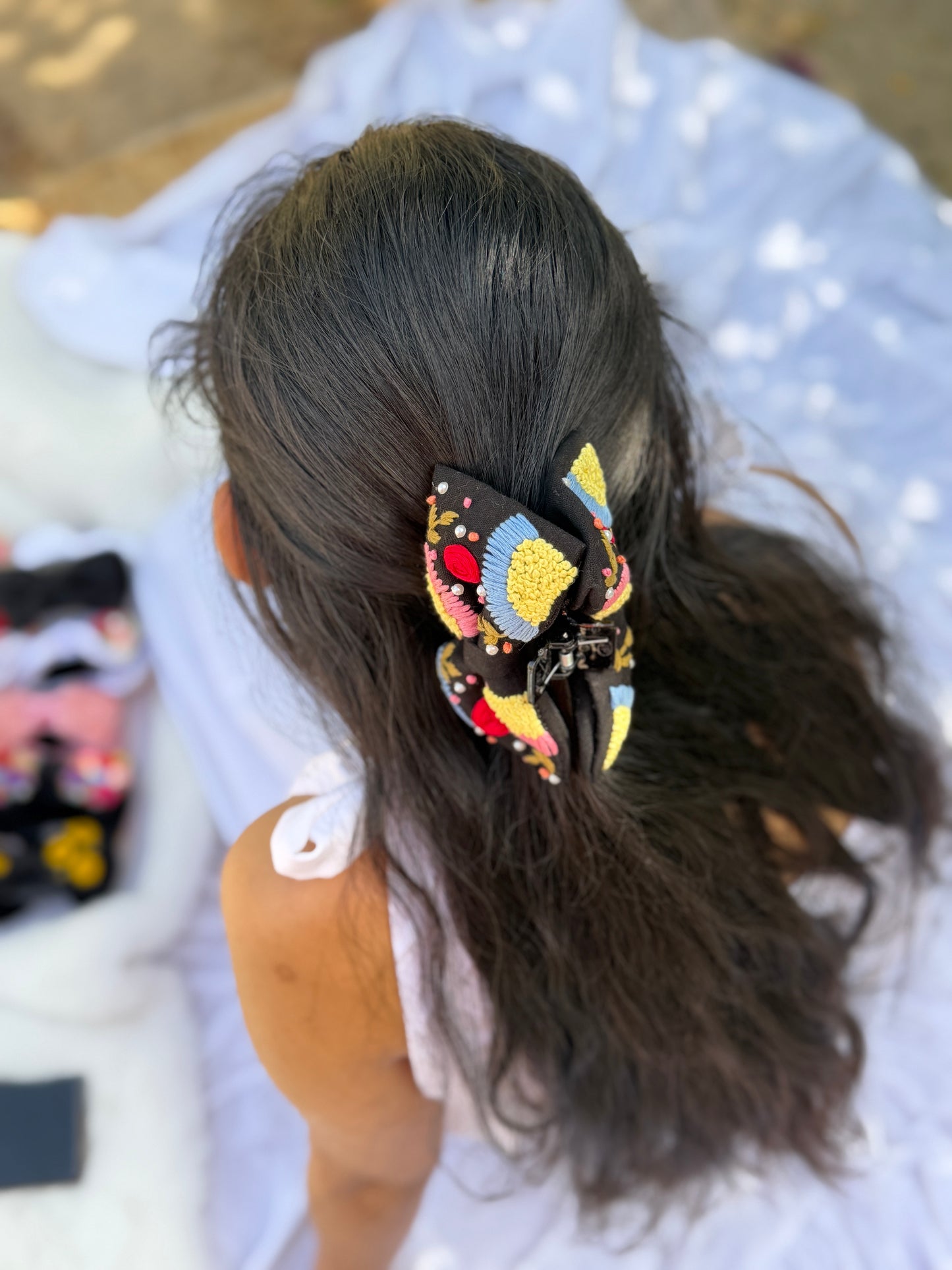 Chaya Hand Embroidered Clutcher Bow