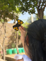 Sunflower Hand Embroidered Clutcher Bow