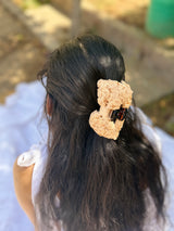 Desert Rose Hand Embroidered Clutcher Bow