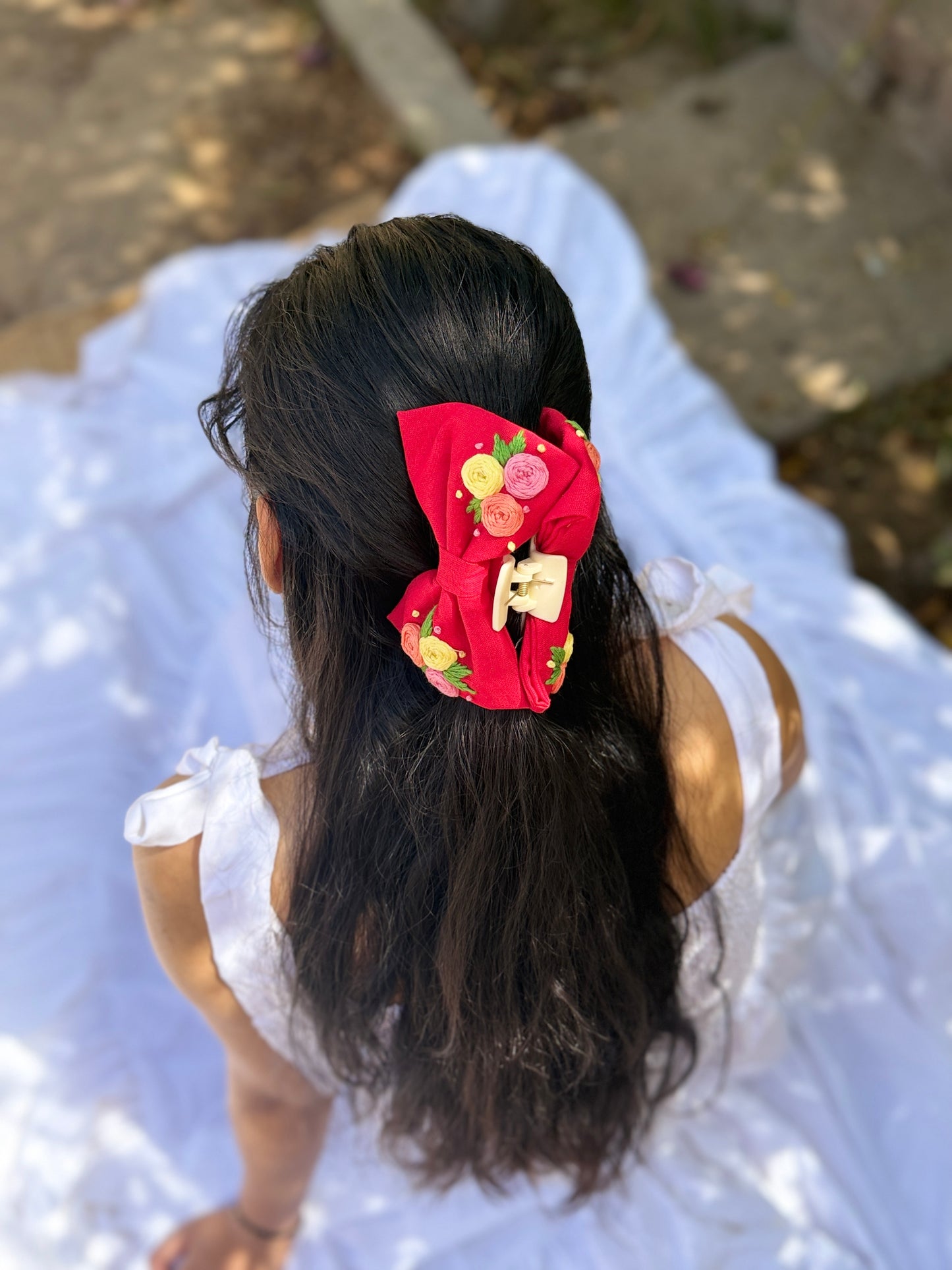Kum-Kum Hand Embroidered Clutcher Bow