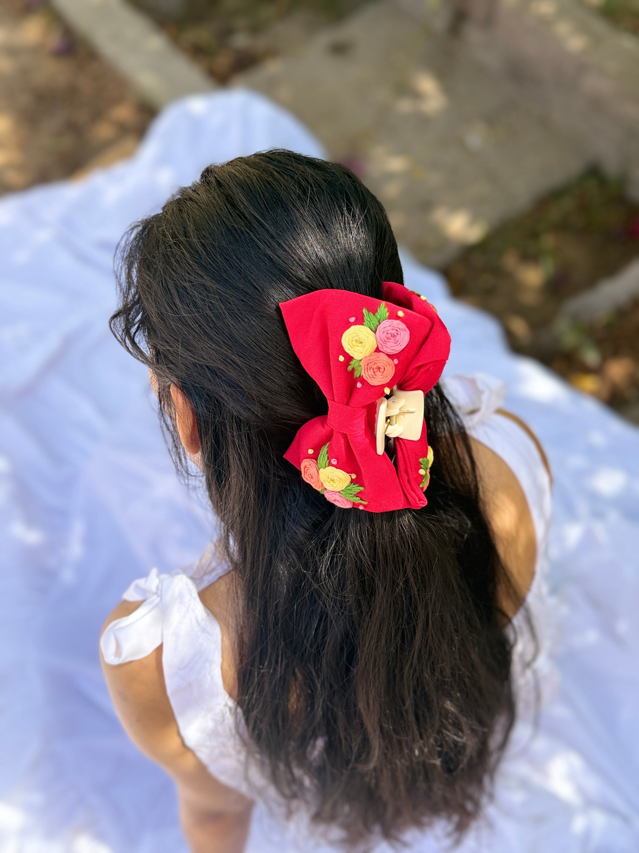 Kum-Kum Hand Embroidered Clutcher Bow