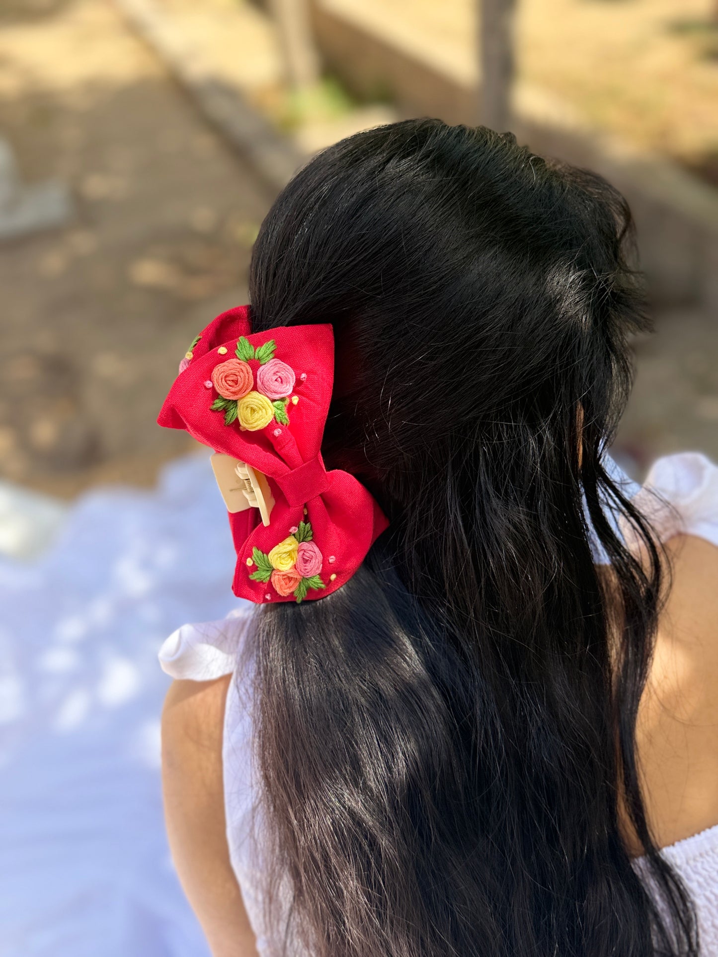 Kum-Kum Hand Embroidered Clutcher Bow