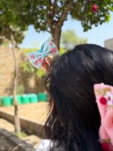 Sky Bloom Hand Embroidered Clutcher Bow