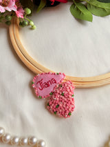 Personalized Heart Hand Embroidered Name Tic Tac Clips