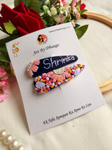 Personalized Name in Bloom Hand Embroidered Tic Tac Clips
