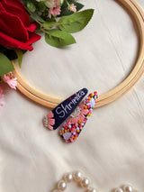 Personalized Name in Bloom Hand Embroidered Tic Tac Clips