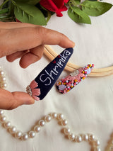 Personalized Name in Bloom Hand Embroidered Tic Tac Clips