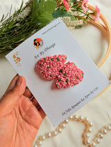 Valentine Hand Embroidered Heart Tic Tac Clips