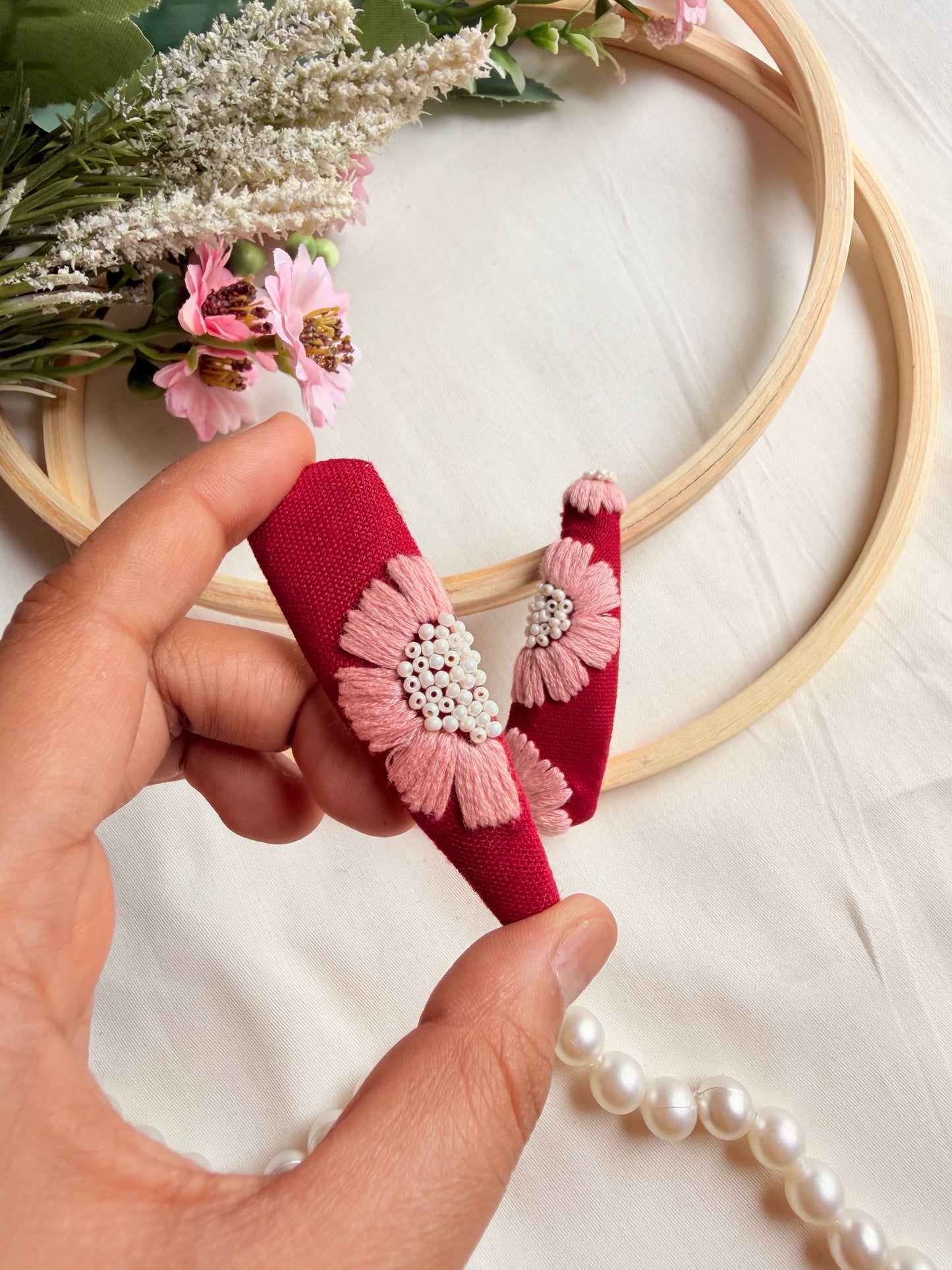 Basanti Hand Embroidered Floral Tic Tac Clips