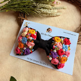 Aaravali Hand Embroidered Floral Bow Hair Accessory