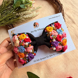 Aaravali Hand Embroidered Floral Bow Hair Accessory